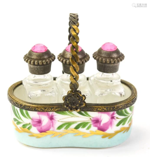 Miniature Limoges France Perfume Bottle Set