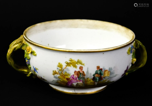 Antique German Carl Thieme Porcelain Bowl