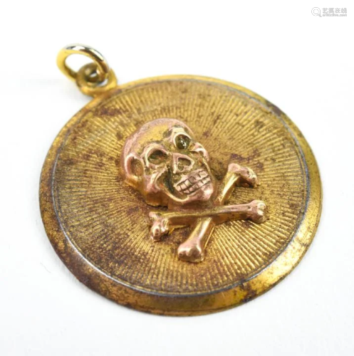 Antique Skull & Cross Bone Necklace Pendant Charm