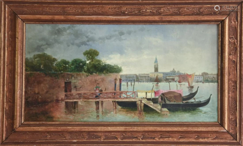 Jose Rico Y Cejudo 1864-1939 Venetian Oil Painting