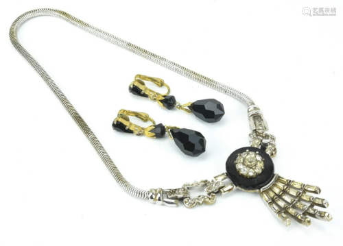Art Deco Style Necklace and Earring Group