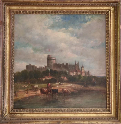 Alfred Vickers - Windsor Castle Oil Painting