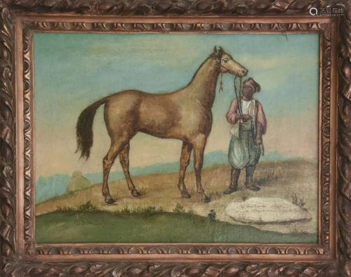Antique French 19th C Orientalist Oil Painting