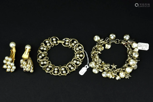Collection of Vintage Faux Pearl Costume Jewelry