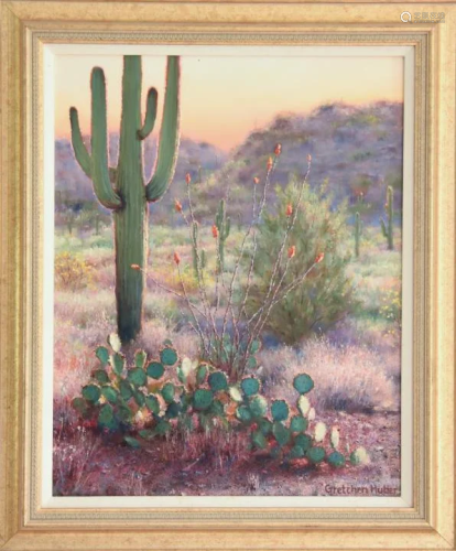 Gretchen Huber Desert Oil Painting on Canvas
