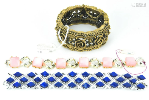 3 Vintage Costume Jewelry Bracelets
