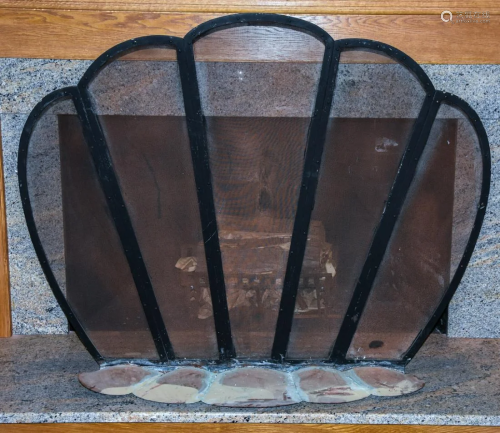 Custom Made Iron & Copper Fireplace Screen