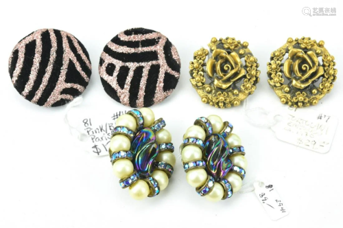Collection of Vintage Designer Clip on Earrings