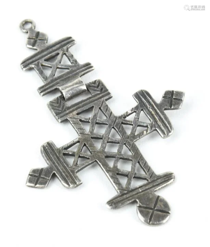 Estate Sterling Silver Articulated Coptic Cross