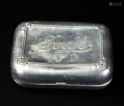 Antique Repousse Vanity Box Inscribed Soap