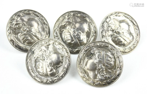 Set of Antique 19th C English Sterling Buttons