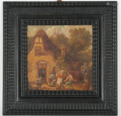 17th C. Dutch Painting of Dancing Peasants