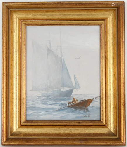 Ben Neill, Nautical Painting of Gaff Rig Schooner