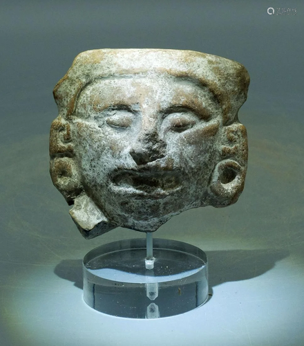 Maya Head Fragment - Guatemala, ca. 400-700 AD