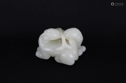 Chinese Jade Carving of Twin Cats