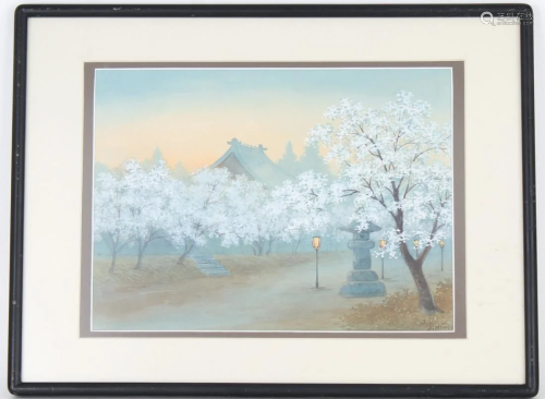 Signed, Japanese School Painting of Cherry Blossom