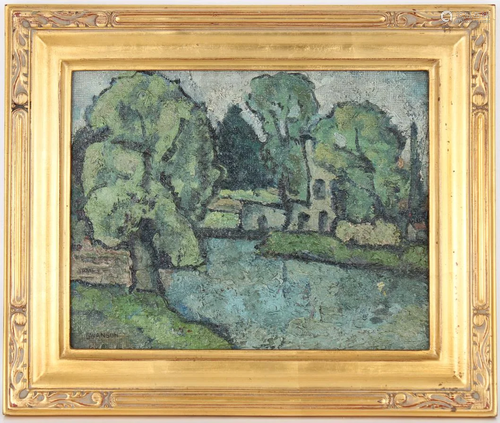 Swanson, Signed 20th C. River Landscape Painting