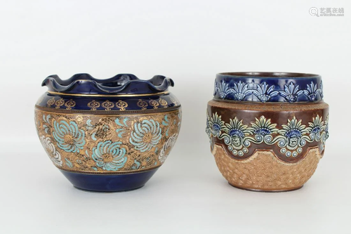 (2) English Earthenware Pots