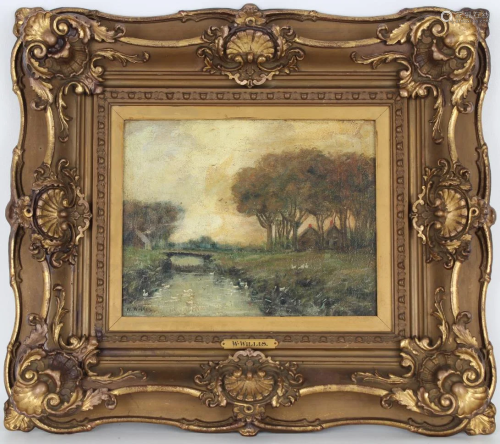 Willis, 19th C. American School Landscape Painting