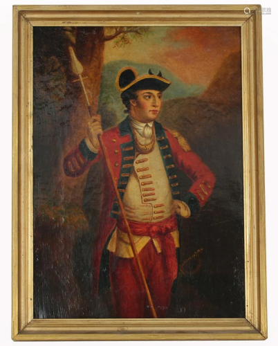 18th C. American School Painting of a General