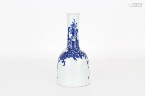 Chinese Blue/White Mallet Vase, Kangxi Mark