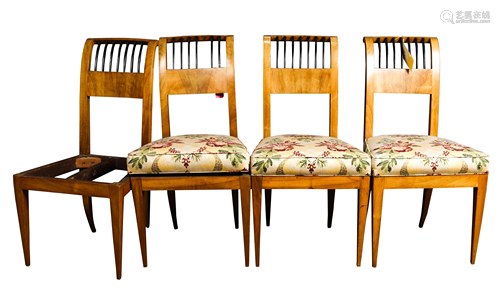 (lot of 4) Biedermeier chair group circa 1810