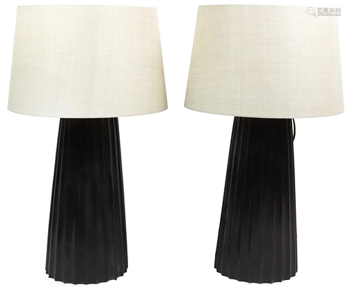 A pair of Giorgio Armani ceramic lamps