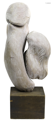 A studio wood turned sculpture having an organic form