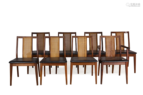 (lot of 8) American Modern walnut dining chairs