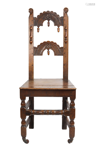 A Jacobean carved side chair