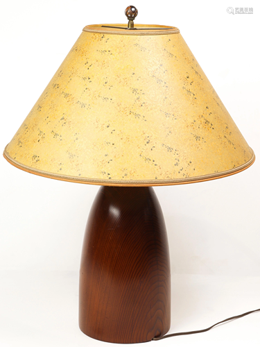 A Modern teak table lamp