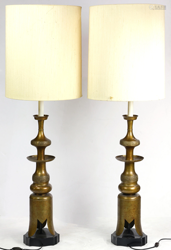 (lot of 2) Frederick Cooper James Mont style lamps