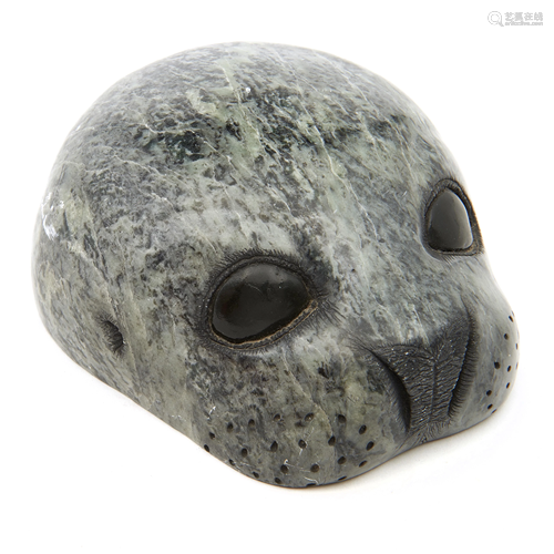 An Inuit sculpture of a sea otter head