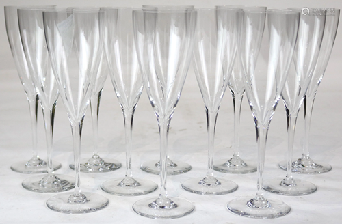 (lot of 12) A group of Baccarat crystal champagne