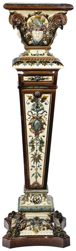 A RÃ¶rstrand Majolica pedestal, 19th c