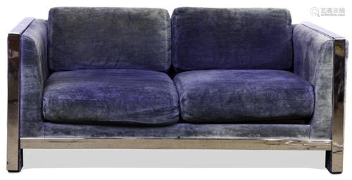 A Milo Baughman for Thayer Coggin style loveseat circa