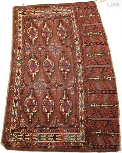 Antique Turkoman Tekke carpet, 2'2