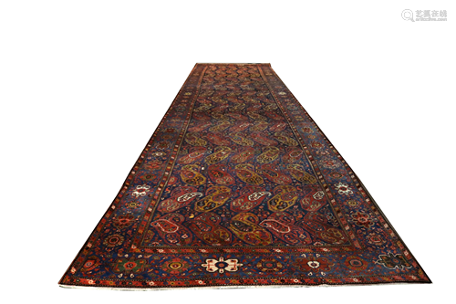 A large antique Persian Bakhtiari runner, 6'3