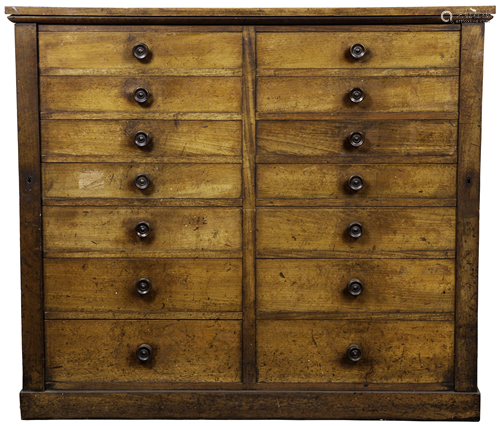 An early Victorian mahogany double Wellington chest by