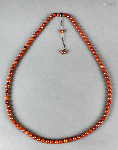 Chinese amber prayer necklace