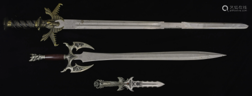 (lot of 3) Fantasy swords, including a Kit Rae