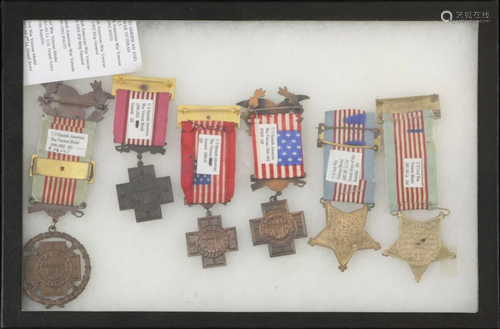 6 Civil and Spanish American war medals: