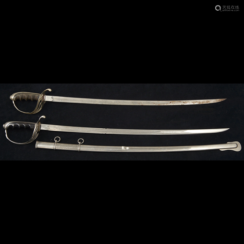 A (lot of 2) US Army officer swords, 20th century