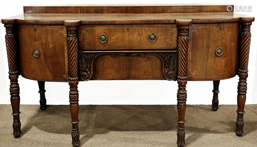 A William IV rosewood sideboard of D-shaped outline