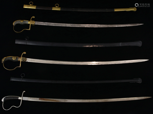 A (lot of 3) German officer/official swords: (2) miner