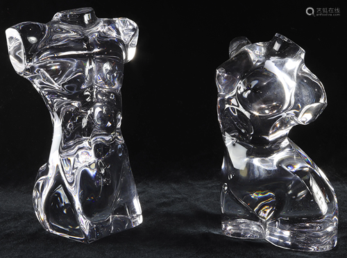 (lot of 2) Baccart crystal torso group