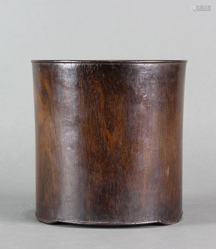 Chinese hardwood brush pot