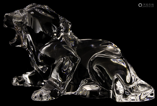 A Baccarat figural sculpture of a recumbent lion