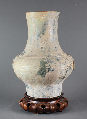 Chinese Han dynasty lead glazed pottery vase