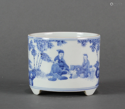 Chinese blue and white tripod censer